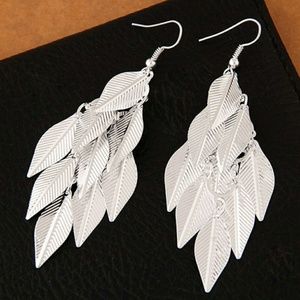 Silver Multi Leaf Dangle Earring